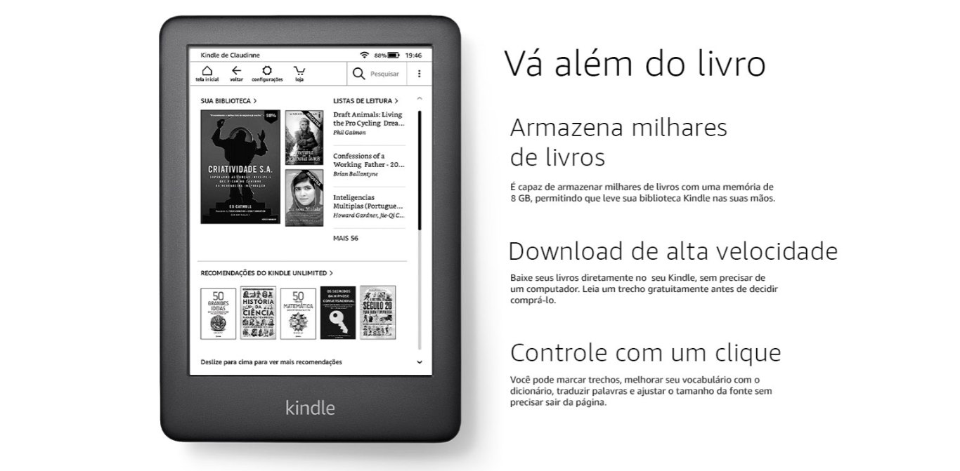  Kindle 10ª Geração Branco Luz Integrada Wi-Fi 8GB - AO0773 